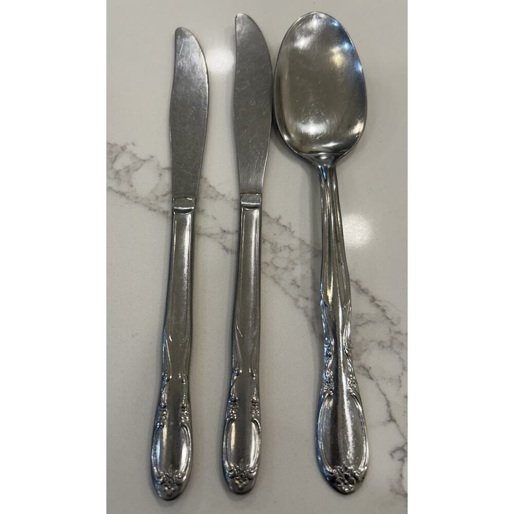 Superior International CHAPEL HILL Set Of 3 Stainless 2 Dinner Knives 1 Spoon